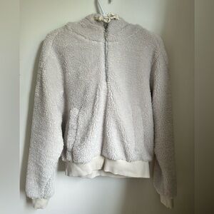 Lululemon Textured Fleece 1/2 Zip White Opal Size 6